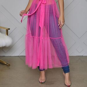 Stunning and Unique Duster/Tulle sheer midi